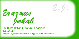 erazmus jakab business card
